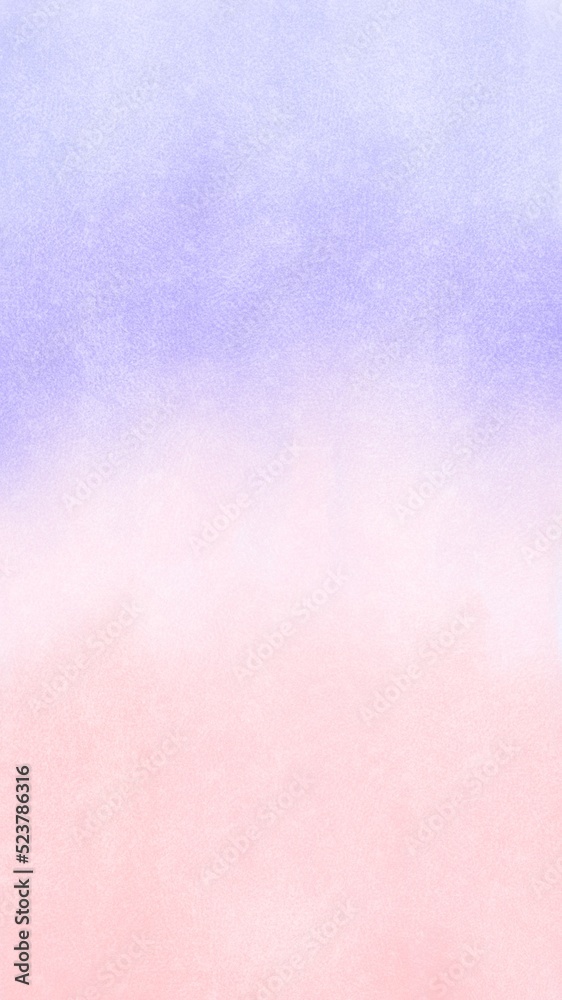 Fototapeta premium Abstract artistic background. Gradient in pastel colours, purple to pink color. Mist wallpaper for mobile phone. With grain texture.