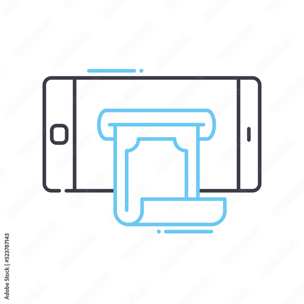 mobile payment line icon, outline symbol, vector illustration, concept sign mobile payment line icon, outline symbol, vector illustration, concept sign