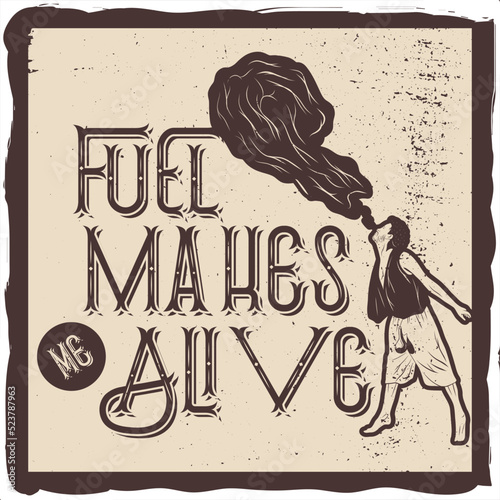 A juggler making tricks with fuel from his mouth