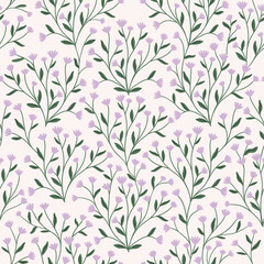 Deken met foto Bloemen patronen Wilde grassen en bloemetjes mystiek herhalend patroon  © saltoli