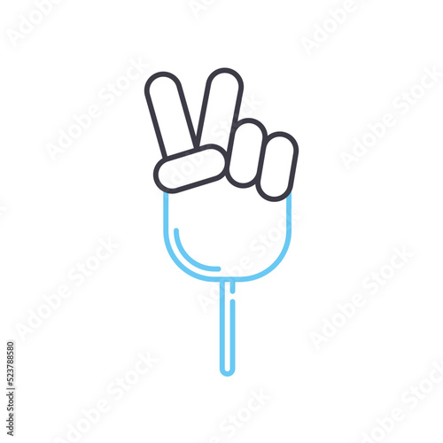 foam finger line icon, outline symbol, vector illustration, concept sign