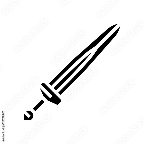 sword viking glyph icon vector illustration