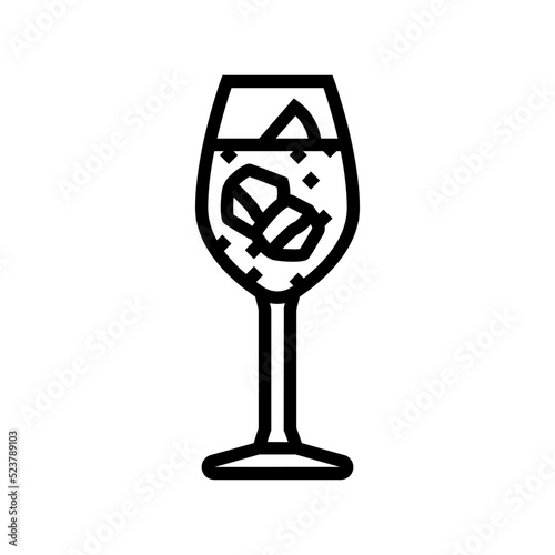 spritz cocktail glass drink line icon vector illustration