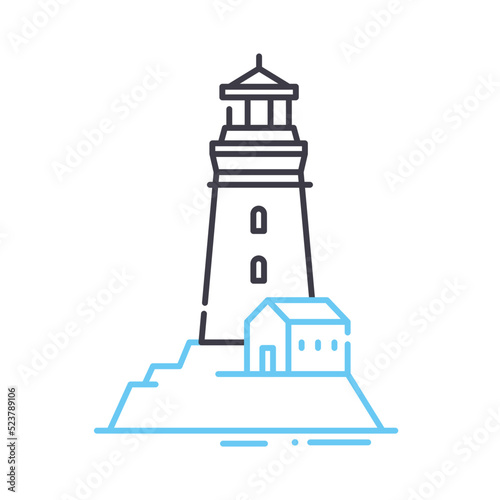 lighthouse building line icon, outline symbol, vector illustration, concept sign