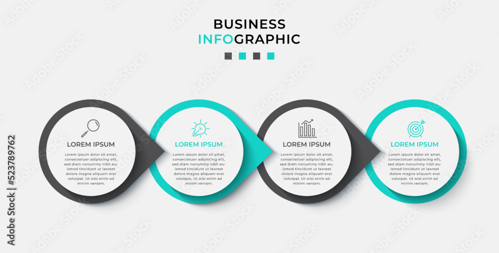 Vector Infographic design business template with icons and 4 options or steps. Can be used for process diagram, presentations, workflow layout, banner, flow chart, info graph Vector Infographic design business template with icons and 4 options or steps. Can be used for process diagram, presentations, workflow layout, banner, flow chart, info graph