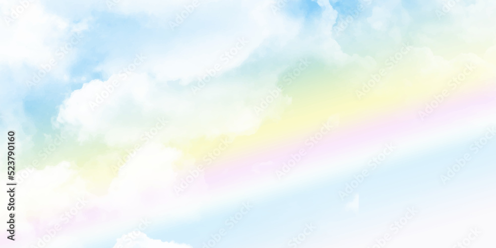 Sky and clouds. The background is pastel, subtle and gentle. Sky and clouds in pastel tones. Colorful natural background for graphic design or wallpaper in the romantic love concept