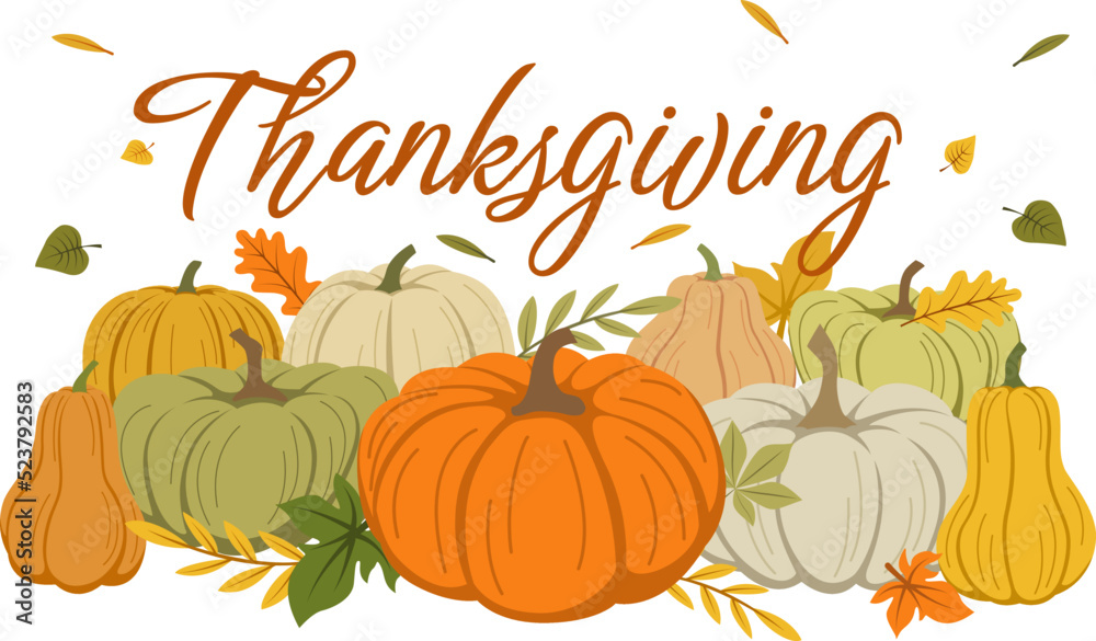 Vector autumn card with pumpkins and leaves and Vector autumn card with pumpkins and leaves and