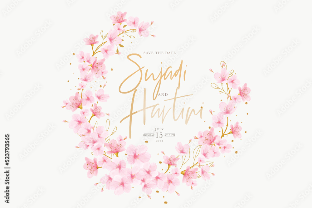 beautiful cherry blossom wreath and frame design beautiful cherry blossom wreath and frame design