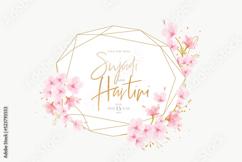 beautiful cherry blossom wreath and frame design