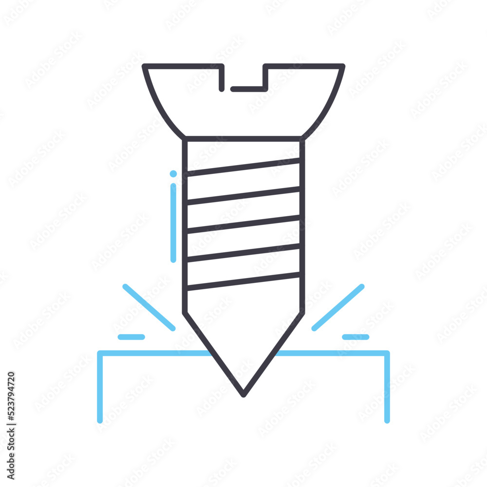 screw line icon, outline symbol, vector illustration, concept sign screw line icon, outline symbol, vector illustration, concept sign