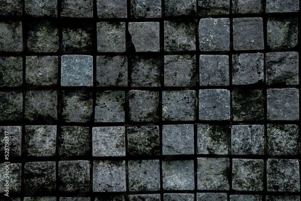 Old stone pavement on the street. Old stone pavement on the street.