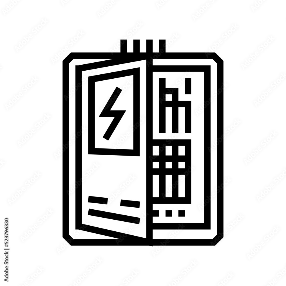 electrical panel residential line icon vector illustration electrical panel residential line icon vector illustration