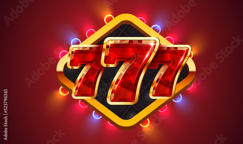 Slot machine wins the jackpot. 777 Big win concept. Casino jackpot.