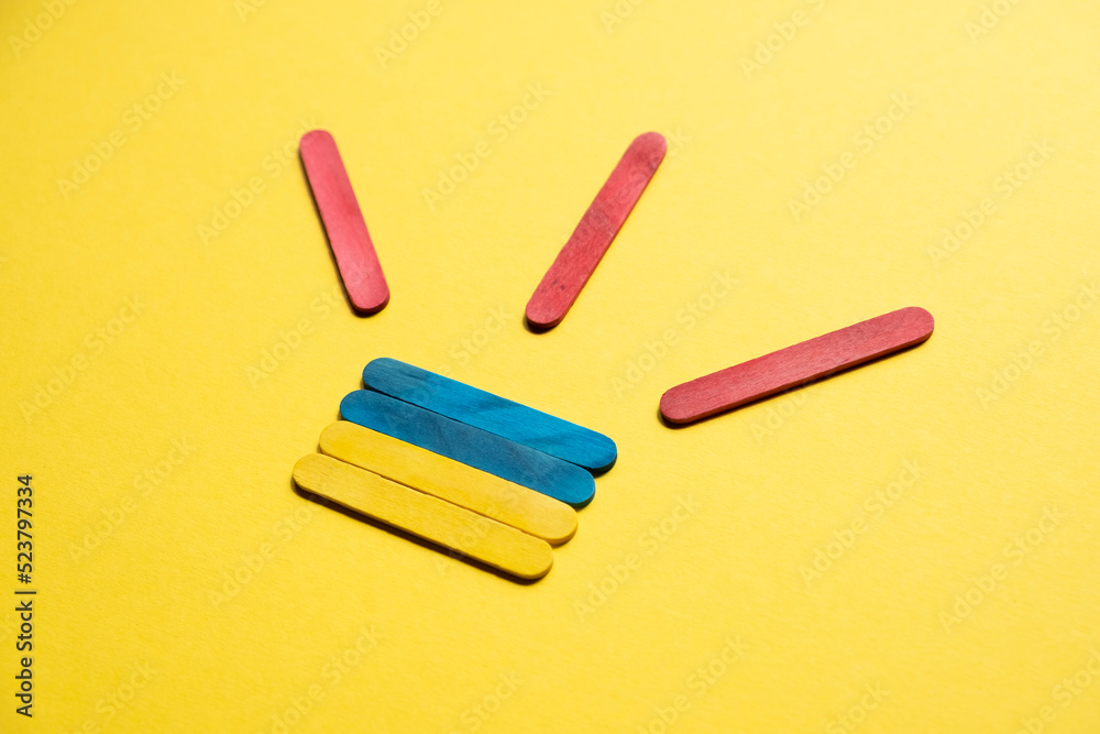 attention to Ukraine. Ukrainian flag on a yellow background attention to Ukraine. Ukrainian flag on a yellow background