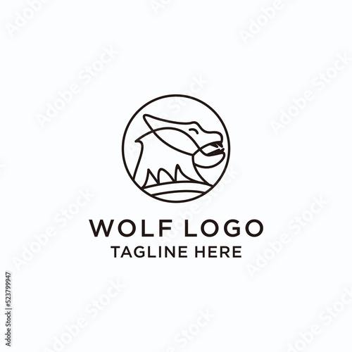Wolf logo logo design icon template