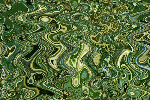 Abstract zigzag pattern with waves. Artistic image processing created by photo of Christmas holly ilex. Beautiful multicolor pattern for any decor or design in green tones. Background image