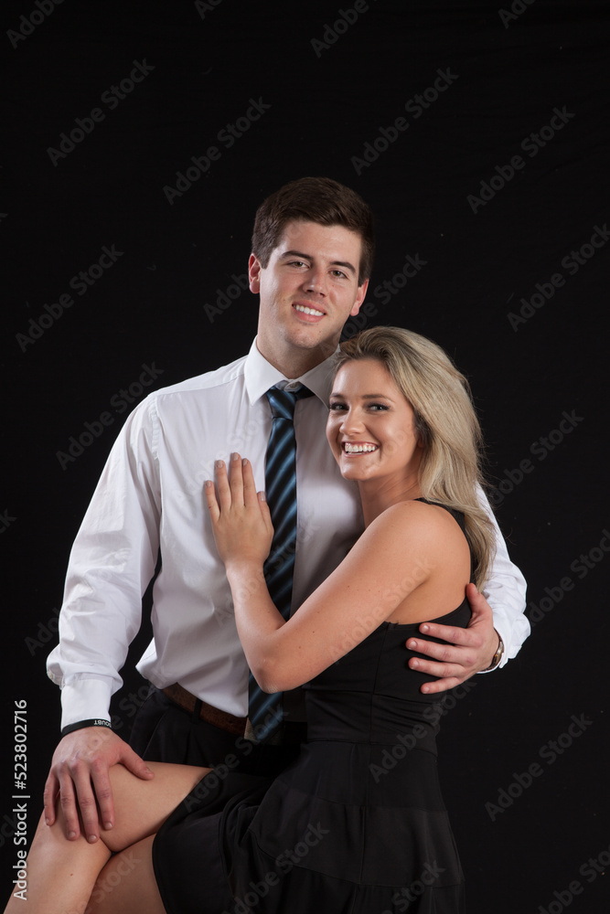 Romantic couple together with a smile Romantic couple together with a smile