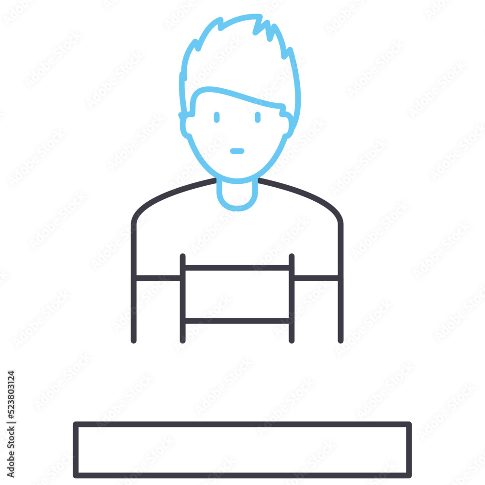 sportsman avatar line icon, outline symbol, vector illustration, concept sign sportsman avatar line icon, outline symbol, vector illustration, concept sign
