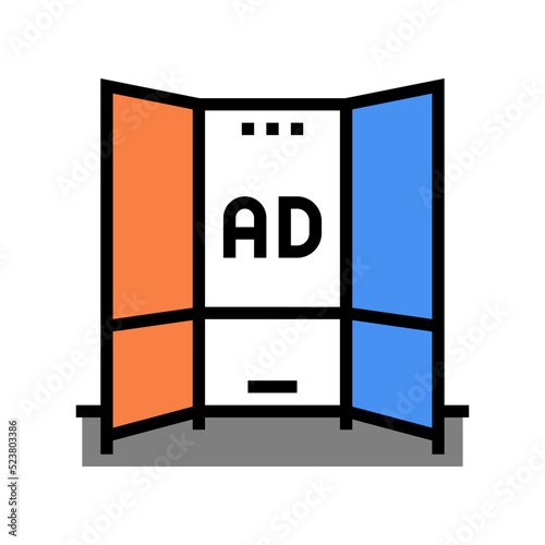 folding wall exhibition color icon vector illustration
