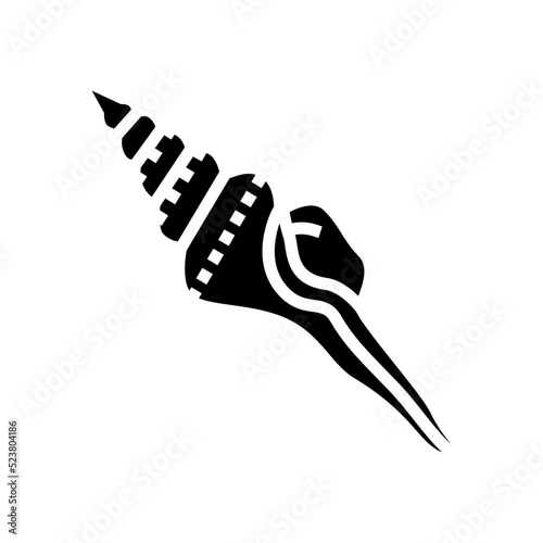spindle sea shell beach glyph icon vector illustration