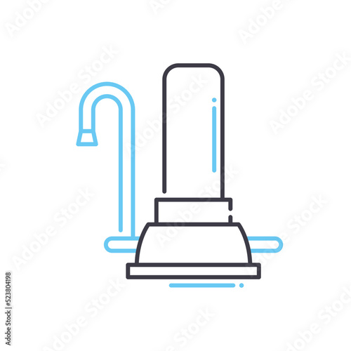 water filter line icon, outline symbol, vector illustration, concept sign