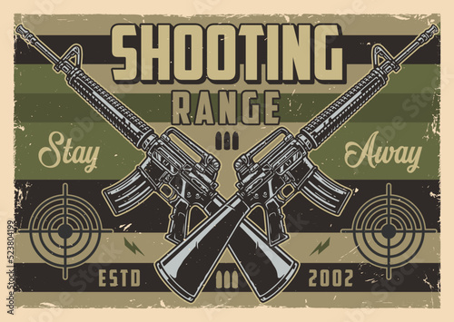 Shooting range sticker vintage colorful