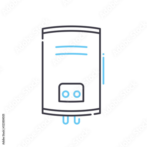 water heater line icon, outline symbol, vector illustration, concept sign