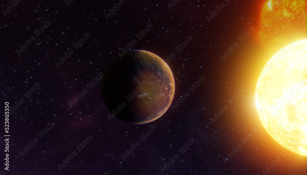 Ein Exoplanet, der fast verbrannt wird, weil er seinem Heimatstern sehr nahe gekommen ist.