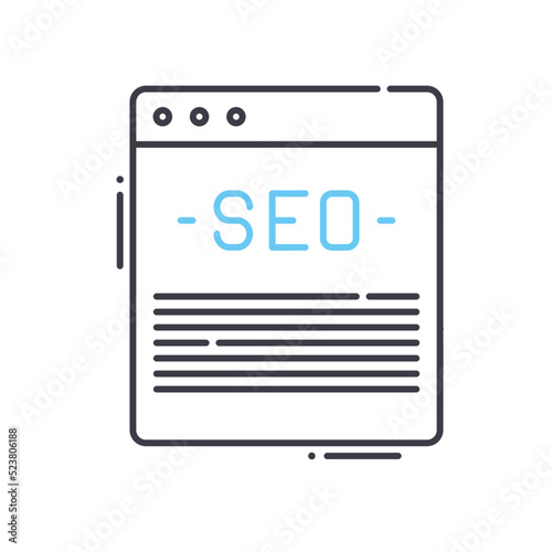 website optimization line icon, outline symbol, vector illustration, concept sign