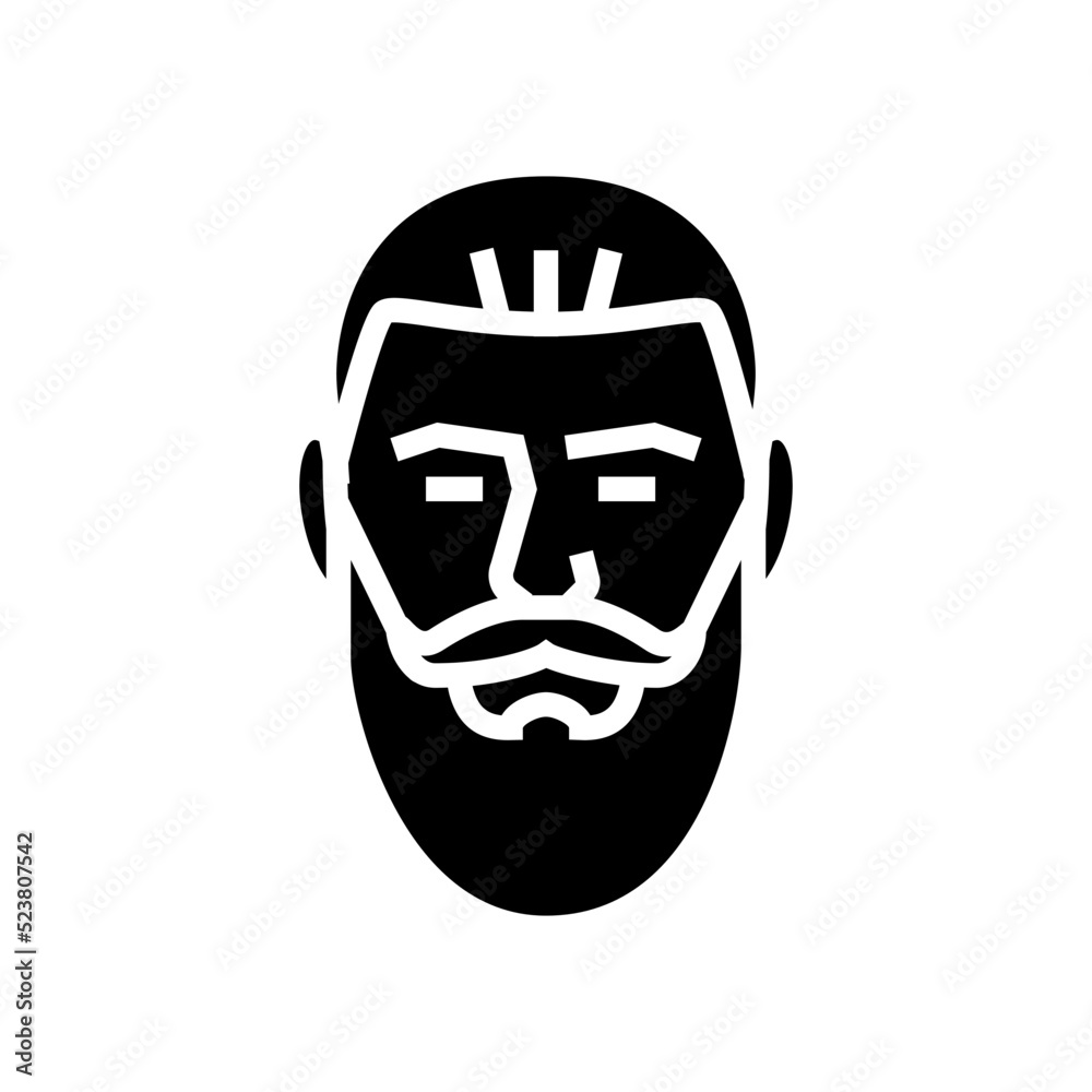 bandholz beard hair style glyph icon vector illustration