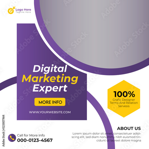 Digital marketing social media and instagram post template banner