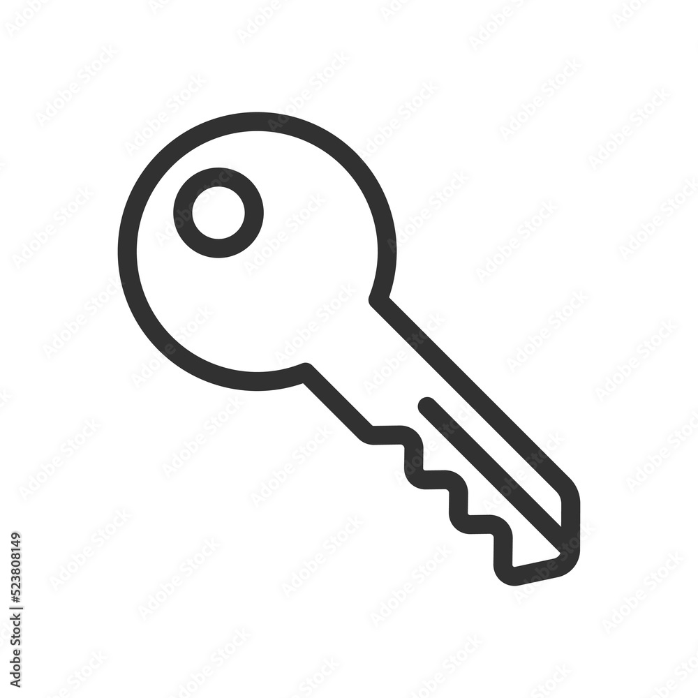 Car key outline icon. Alarm system chain Vector illustration. Car key outline icon. Alarm system chain Vector illustration.