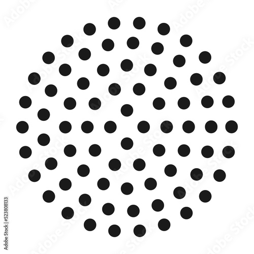 Abstract black dot circle icon. Halftone dots circle Vector illustration