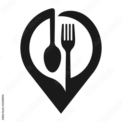 Restaurant point location icon. Restaurant map Vector illustration.