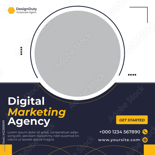 Digital marketing social media and instagram post template banner