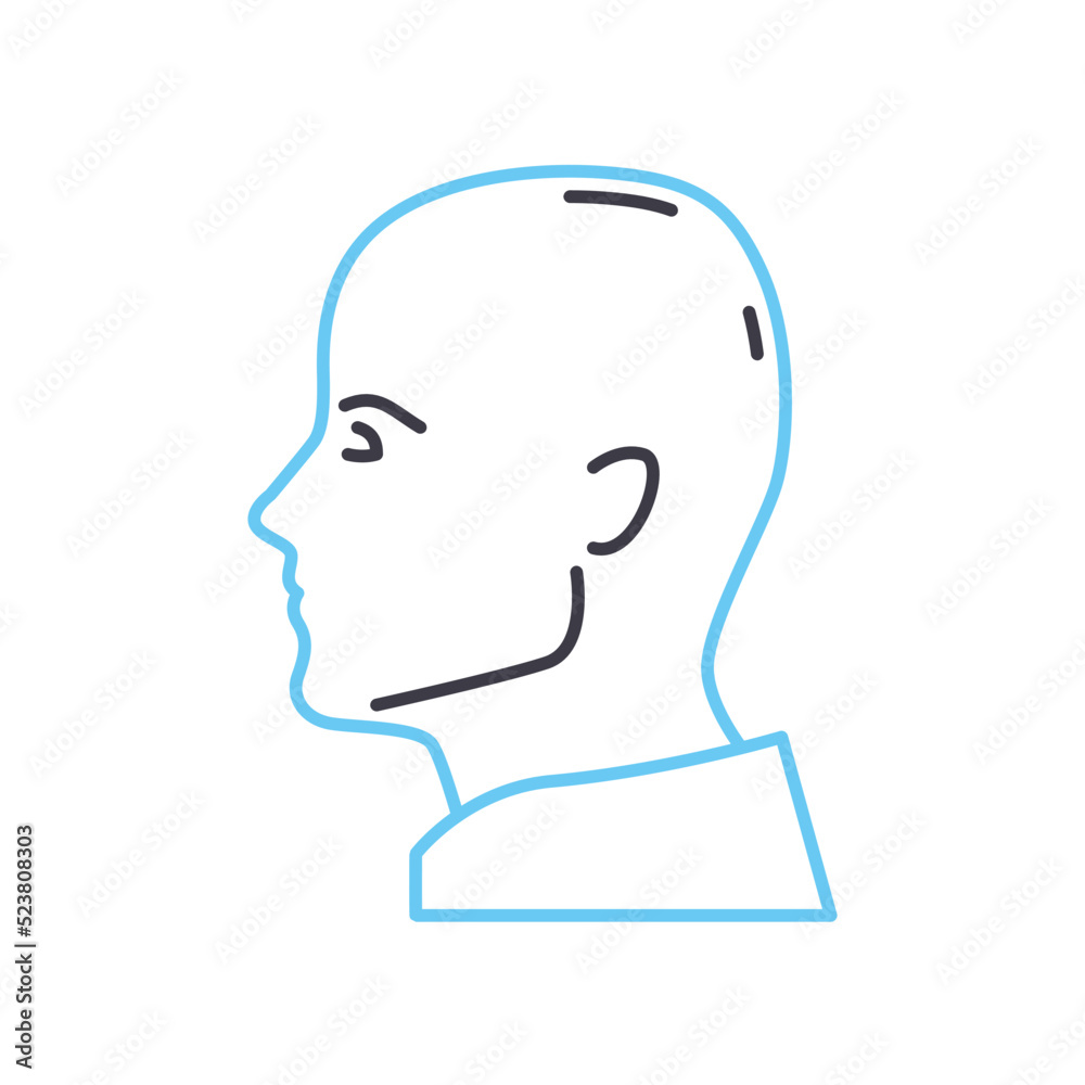 human head profile line icon, outline symbol, vector illustration, concept sign