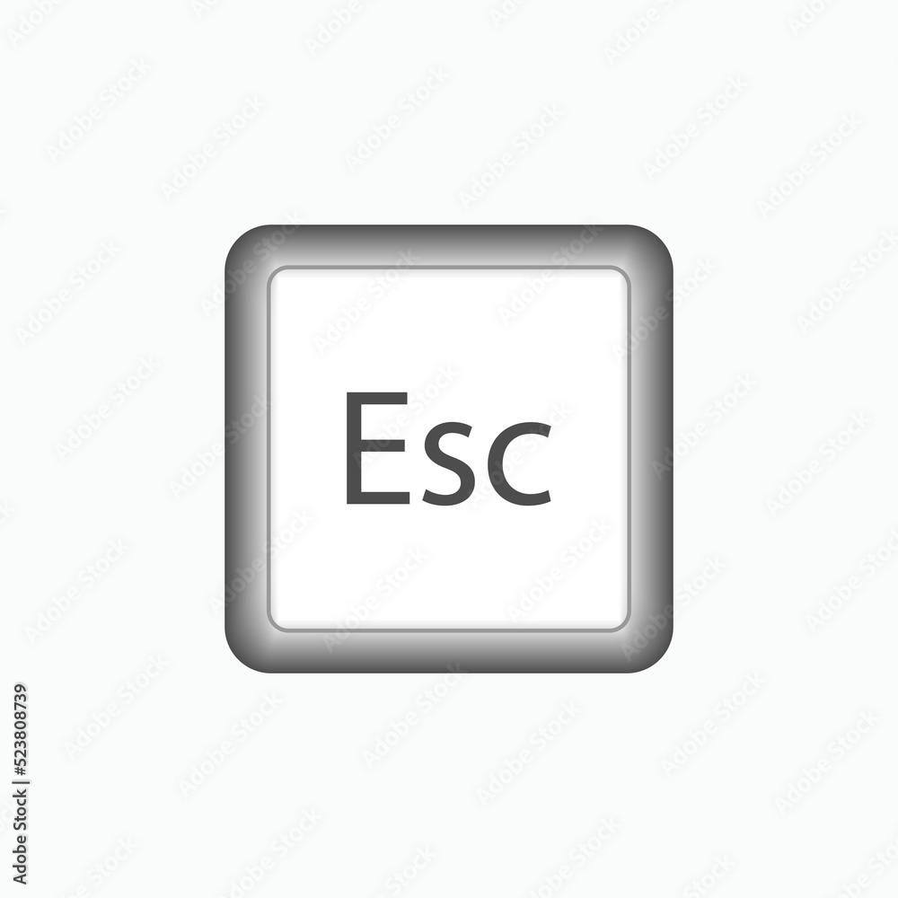 Escape Button Icon. Symbol Button in Keyboard or Keypad to Typewrite - Vector. Escape Button Icon. Symbol Button in Keyboard or Keypad to Typewrite - Vector.