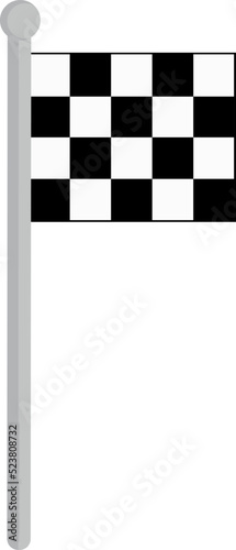 Vector illustration of a car racing flag on a flagpole