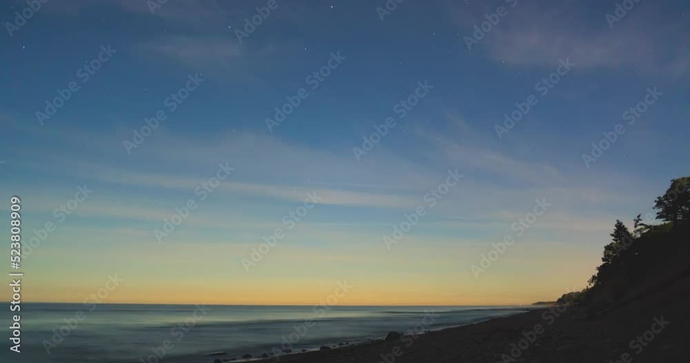 A night sky timelapse near the Baltic sea A night sky timelapse near the Baltic sea