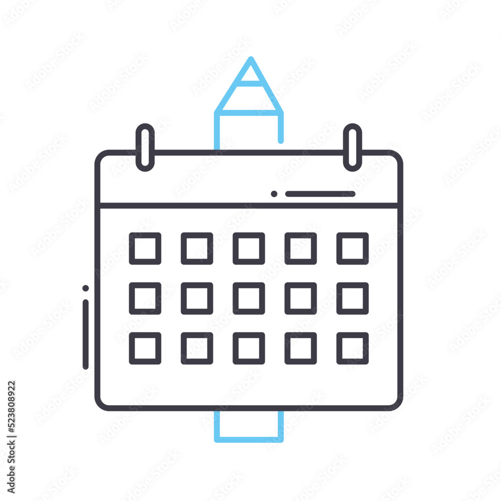 planner line icon, outline symbol, vector illustration, concept sign planner line icon, outline symbol, vector illustration, concept sign