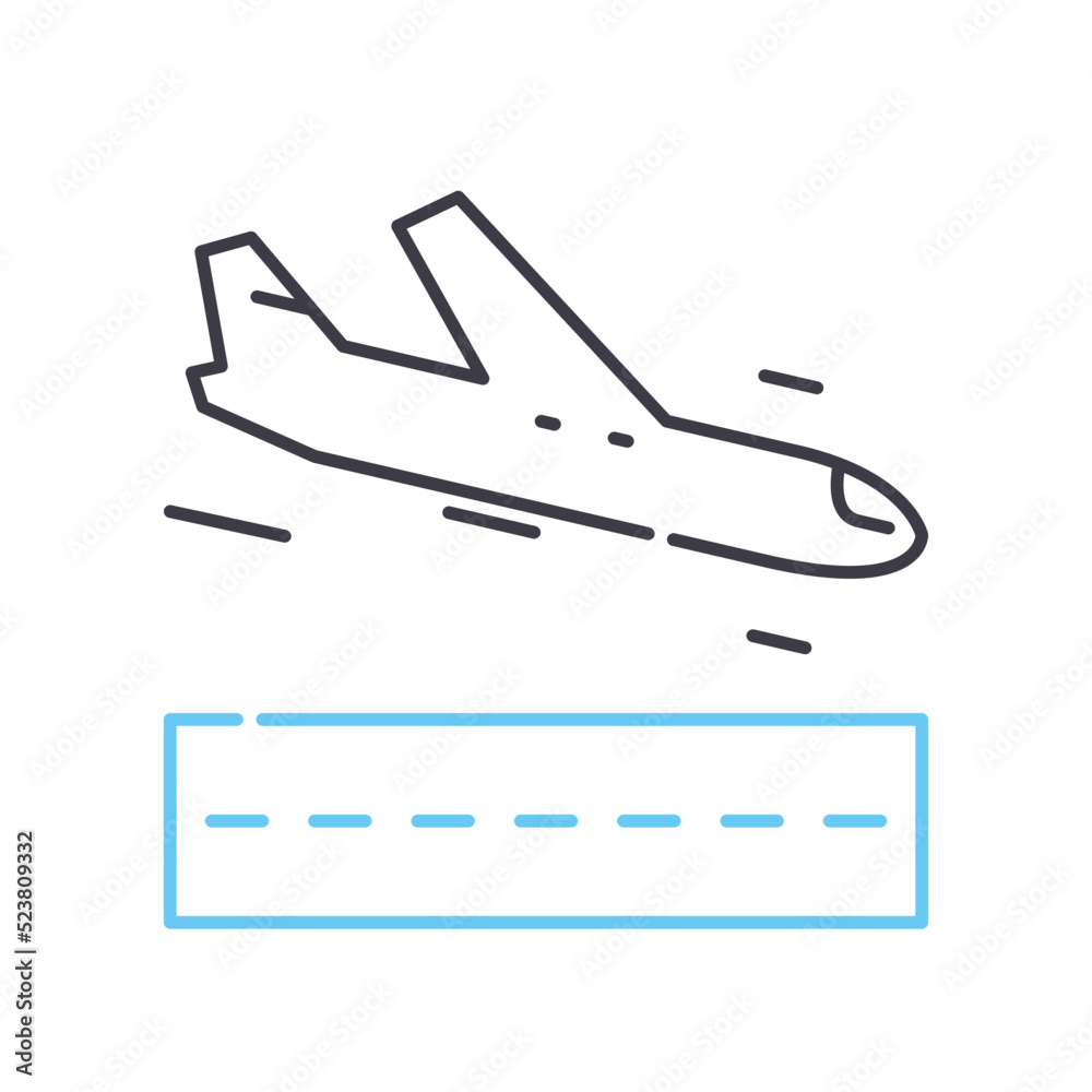 take off line icon, outline symbol, vector illustration, concept sign