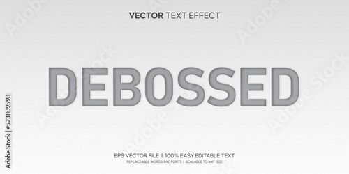 debossed realistic style editable text effect