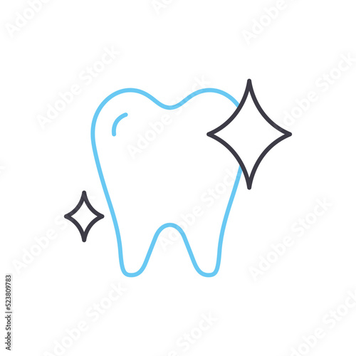 tooth line icon, outline symbol, vector illustration, concept sign