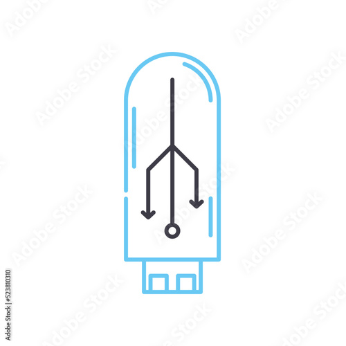 usb drive stick line icon, outline symbol, vector illustration, concept sign