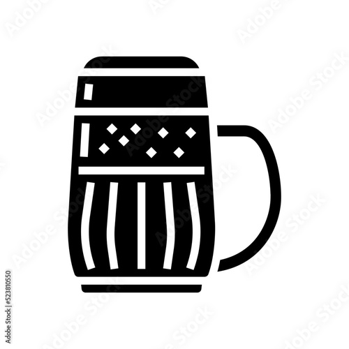stout beer glass glyph icon vector illustration