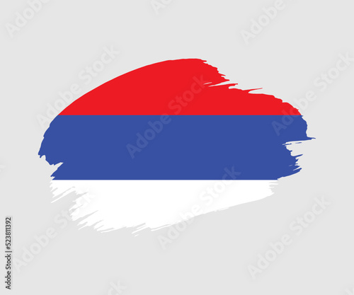 Abstract creative painted grunge brush flag of Republika Srpska country with background