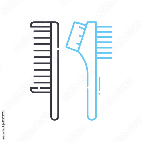 hairbrush line icon, outline symbol, vector illustration, concept sign