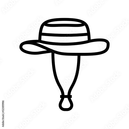 boonie hat cap line icon vector illustration