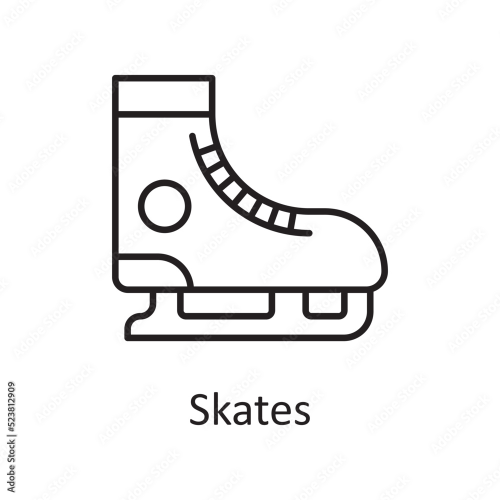 Skates vector outline Icon Design illustration. Sports And Awards Symbol on White background EPS 10 File Skates vector outline Icon Design illustration. Sports And Awards Symbol on White background EPS 10 File