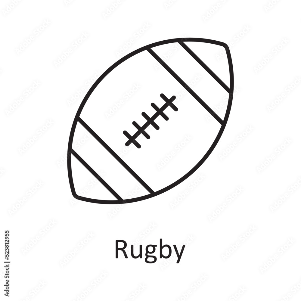 Rugby vector outline Icon Design illustration. Sports And Awards Symbol on White background EPS 10 File Rugby vector outline Icon Design illustration. Sports And Awards Symbol on White background EPS 10 File
